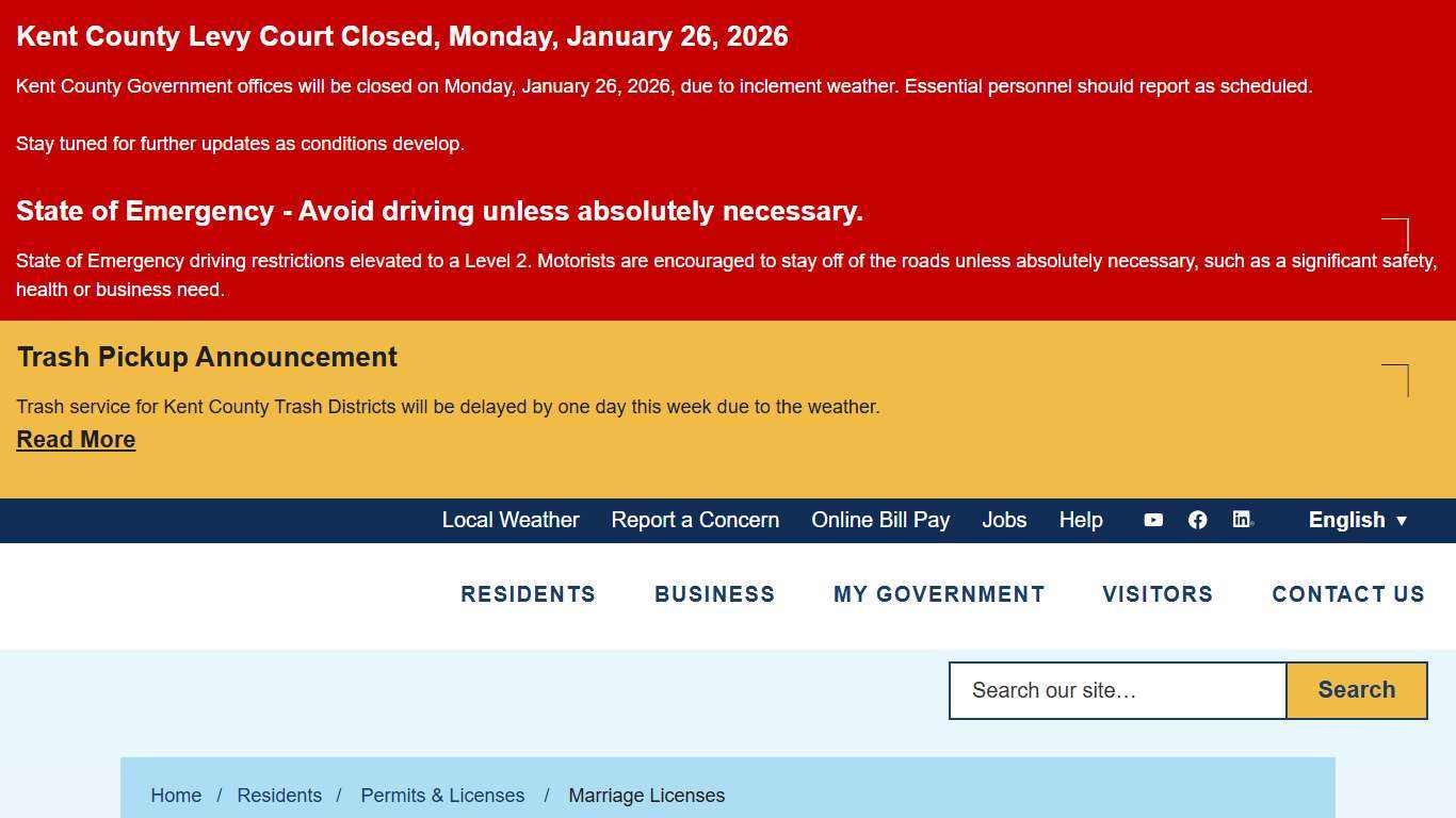 Marriage Licenses Kent County Levy Court